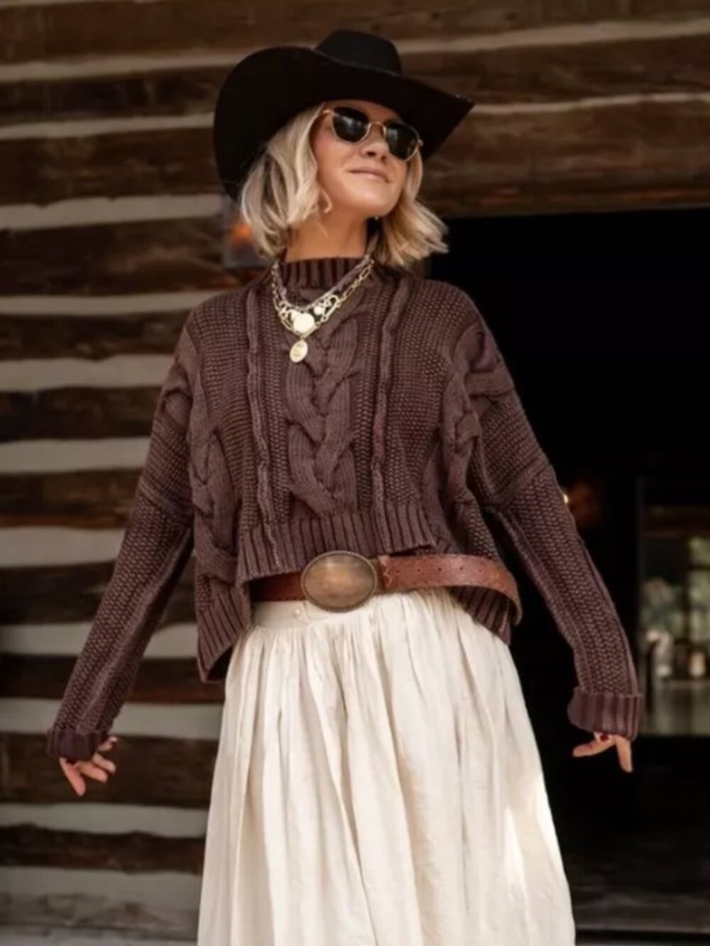 We The Free In A Daze Pullover Sweater in Brown NWT